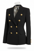 Blazer Negro con Botones Dorados